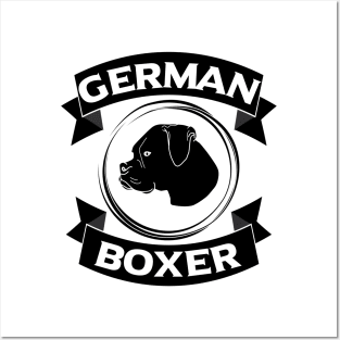 German Boxer Dog Head dog owners dog lovers Posters and Art